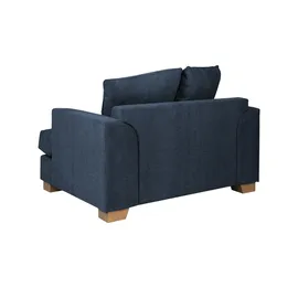 Soho Sessel Franka Webstoff 136 x 87 x 103 cm Blau mit Kissen
