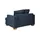 Soho Sessel Franka Webstoff 136 x 87 x 103 cm Blau mit Kissen