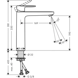 Hansgrohe Vernis Blend 190 Einhandmischer mattschwarz 71582670