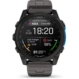 Garmin D2TM Mach 2 BT 51 mm Titaniumgehäuse Carbon Grau Sportarmband schwarz M