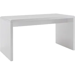 Schreibtisch SALESFEVER, weiß (weiß, weiß, weiß), B:160cm H:75cm T:70cm, Tische, Weiß hochglanz lackiert