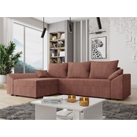 MIRJAN24 Ecksofa Dante L Cord, mit Schlaffunktion und Bettkasten, Ottomane universell, 3 Sitzer, L-Form rosa 240 cm x 82 cm x 140 cm