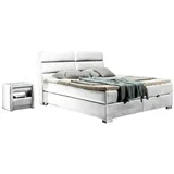 JVmoebel Schlafzimmer-Set, (Set, Bett, x2 Nachttische), Bett 2x Nachttisch 3 tlg. Schlafzimmer Design Möbel Modern Luxus Neu weiß