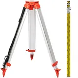 Vevor Lasermessgeräte 5M Länge Staff & 1,65 m Aluminium Stativ Tripod Rotationslaser