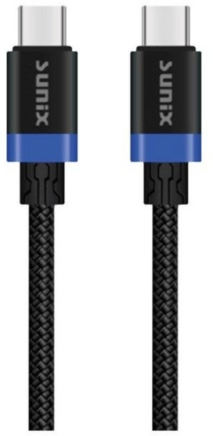 Sunix 20W USB Typ-C zu USB Typ-C Schnellladekabel Datenkabel Schwarz Smartphone-Kabel schwarz