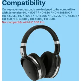 MMobiel Ersatz Ohrpolster Sennheiser HD 4.50BT, HD 4.50, HD 4.50BTNC - Schwarz - Schwarz