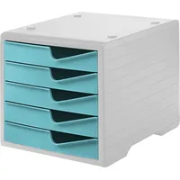 Styro Schubladenbox styroswingbox aqua 275-8430.5281, DIN C4 mit 5