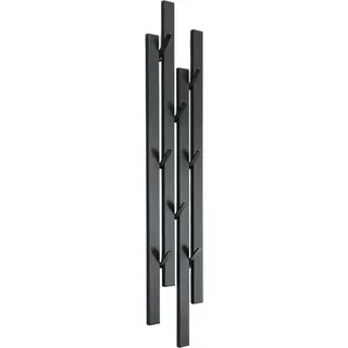 DanDiBo Ambiente DanDiBo Garderobe Wand Schwarz Metall 96612 Wandgarderobe mit 8 Haken Schmal Flurgarderobe Modern Hakenleiste Garderobenhaken