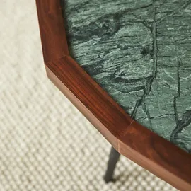 Tikamoon Couchtisch aus Palisanderholz und Marmor 120 × 60 Jade