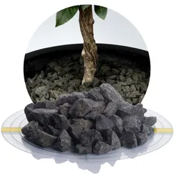 Basalt Ziersplitt anthrazit 16-22 mm - 25 kg Sack