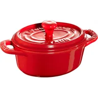 Mini Cocotte Back- und Servierplatte 200 ml oval rot
