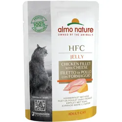 Almo Nature HFC Cuisine 55g Beutel Katzennassfutter 24 x 55 Gramm Hühnerfilet & Käse