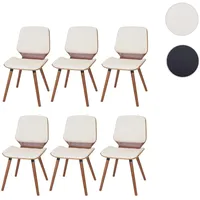 Mendler 6er-Set Esszimmerstuhl HWC-B16, Holz Bugholz Retro-Design Walnussoptik, -