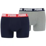 Puma Basic Boxershorts 2 Einheiten Blue / Grey Melange L