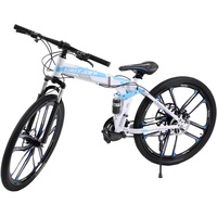 Begoniape 26 Zoll Mountainbike mit 21 Gang Schaltung, Blau Weiß Scheibenbremse MTB Fahrrad, Federgabel Geschwindigkeits-Positionierungskette Fahrräder, Fahrrad für Herren Damen Heranwachsende...