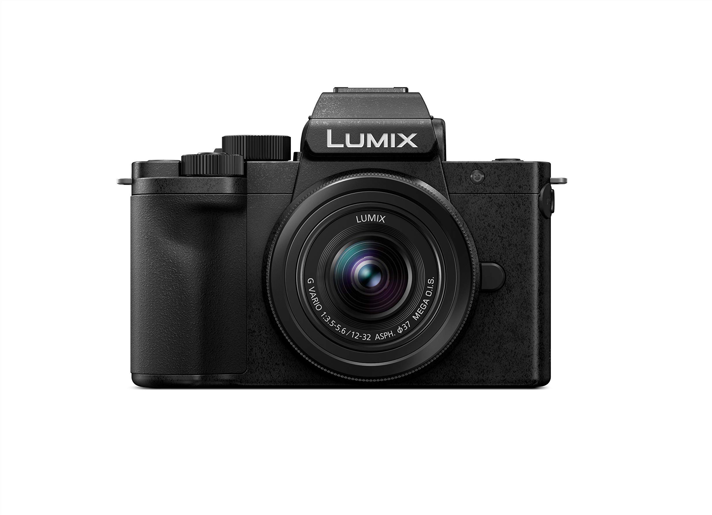Panasonic Lumix DC-G110KEG-K Systemkamera (20 MP, 4K, Bildstabilisator, Sucher, 7,5 cm Touch, 12-32mm Objektiv, schwarz)
