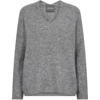 Mos Mosh MMThora V-Neck Knit 919 Grey Melange - M