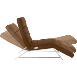 W.Schillig Relaxliege daily dreams Leder/Polyester 65 x 91 x 170 cm Braun mit Kissen