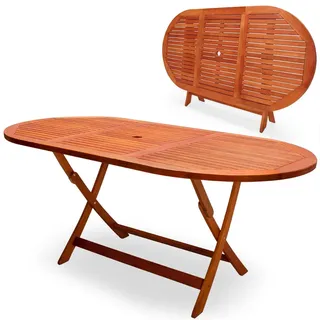 CASARIA Alabama Gartentisch 160 x 85 x 75 cm braun klappbar oval