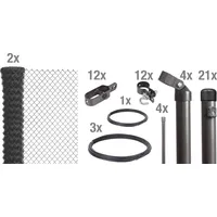 GAH Alberts Maschendrahtzaun Set 0,8 x 5 m anthrazit 634889