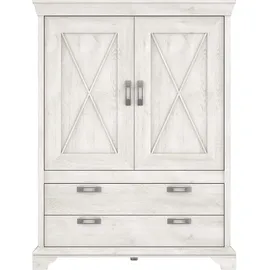 Forte Highboard Kashmir 123 x 162,3 x 48,2 cm Weiß / Beige