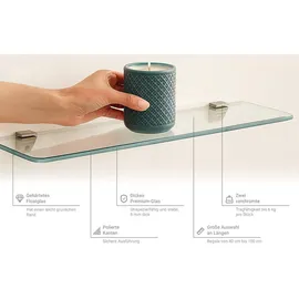 Tulup Wandregal 70 x 0,6 x 13 cm Transparent