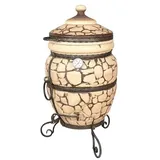 Tandoor Ofen aus Schamott – Keramik Grill für Fleisch, Brot, Pizza & Gemüse – Holzkohle- & Holzbetriebene BBQ-Station für Garten & Terrasse – Smoker, Tanur, Grand Tandyr, Tandir (Batur) ca.47L