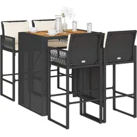 vidaXL Gartenbar Set 5-tlg. Schwarz
