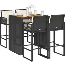 vidaXL Gartenbar Set 5-tlg. Schwarz