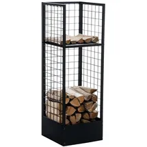 CLP Kaminholzständer Forrest Metall 40 x 40 x 120 cm schwarz