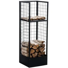 CLP Kaminholzständer Forrest Metall 40 x 40 x 120 cm schwarz
