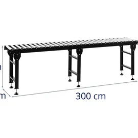 MSW Rollenbahn 400 kg 300 cm 30 Rollen höhenverstellbar