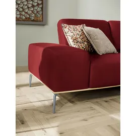 W.Schillig Ecksofa "run, Designsofa mit tollem Sitzkomfort, bequem, L-Form", rot (light brick w82), B:279cm H:88cm T:178cm, Longlife Xtra-Leder Z73: Naturwalkleder der Luxusklasse aus den erlesensten Rohhäuten.