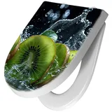 Primedeco WC-Sitz mit Absenkautomatik Motiv Kiwi und Wasser (1-St), Absenkautomatik, Soft-Close grün
