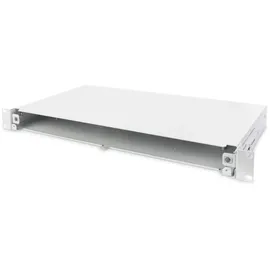 Digitus LWL Spleißbox - Glasfaser Patch-Panel - 19-Zoll 1HE Unbestückt & Ohne Blende - Grau