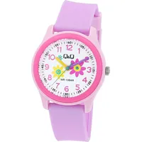 Q&Q Kinderuhr"" mit Silikonarmband, Blumenmotive, 10 ATM
