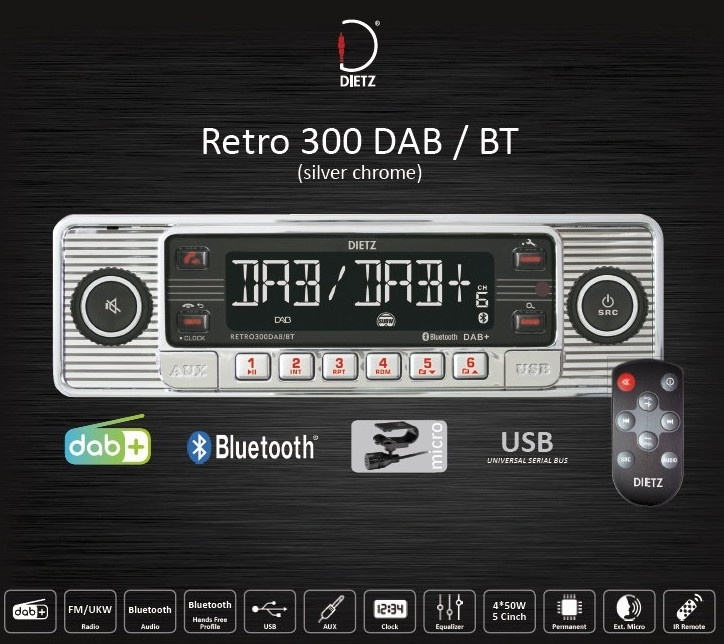  Retro 300 DAB / BT silber chrome 