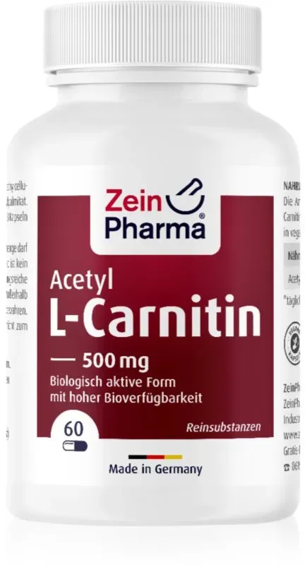 ZeinPharma Acetyl-L-Carnitin 500 mg Kapseln für Sportler 60 KAP