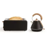 CREATE/PACK TOAST RETRO XL + KETTLE RETRO M/Toaster Schwarz mit Wasserkocher Schwarz/Wasserkocher 1L