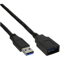 InLine USB 3.0 Kabel Verlängerung, A Stecker / Buchse, schwarz, 0,5m