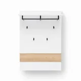 Innostyle Garderobenpaneel Memphis Weiß, Eiche Artisan Holzwerkstoff, 80x118x30 cm Aufhängemöglichkeit, Hutablage, Kleiderstange, Garderobe, Garderobenpaneele, Garderobenpaneele