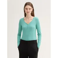 Tom Tailor Denim Damen RIPP Longsleeve mit Knopfleiste, 34206