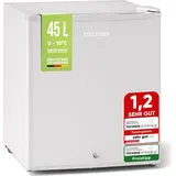 STILLSTERN Mini Kühlschrank E 45L mit Abtauautomatik, Schloss, Frostfach, Leise, Ideal für Küche, Büro, Schlafzimmer, Hotels und kleine Wohnungen Kühlschrank klein Minibar Getränkekühlschrank
