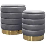 lookway Pouf-Set MIRELLE 40 x 45 x 40 cm Grau