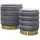 lookway Pouf-Set MIRELLE 40 x 45 x 40 cm Grau