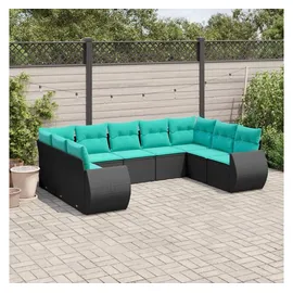 vidaXL Gartensofa-Set 9-tlg. schwarz
