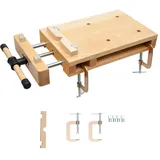 Tragbare Hobelbank, Mobile Werkbank mit Schraubstock, Mini Werkbank 47×28×7 cm, Öffnung des Werkbankclips 20 cm - für Schnitzen, Schneiden, Klemmen, Hobeln