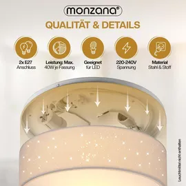monzana Sternenhimmel 2-flammig rund 38 cm weiß