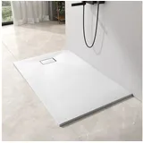 EMKE Smc Duschwanne 90x120 Cm Weiß Ultra-flache Duschtasse, Schieferoptik, Anti-rutsch & Zuschneidbar