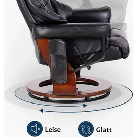 MCombo Relaxsessel Fernsehsessel 360° drehbar Massagesessel mit Fußhocker 9068 - Schwarz